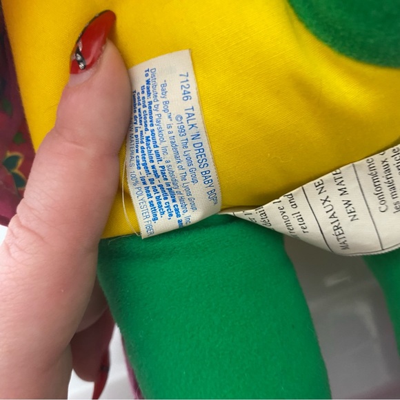 BABY BOP Talk N Dress Teach Me 17" Plush Doll Vtg 1993 Barney Dinosaur Playskool - Picture 11 of 13